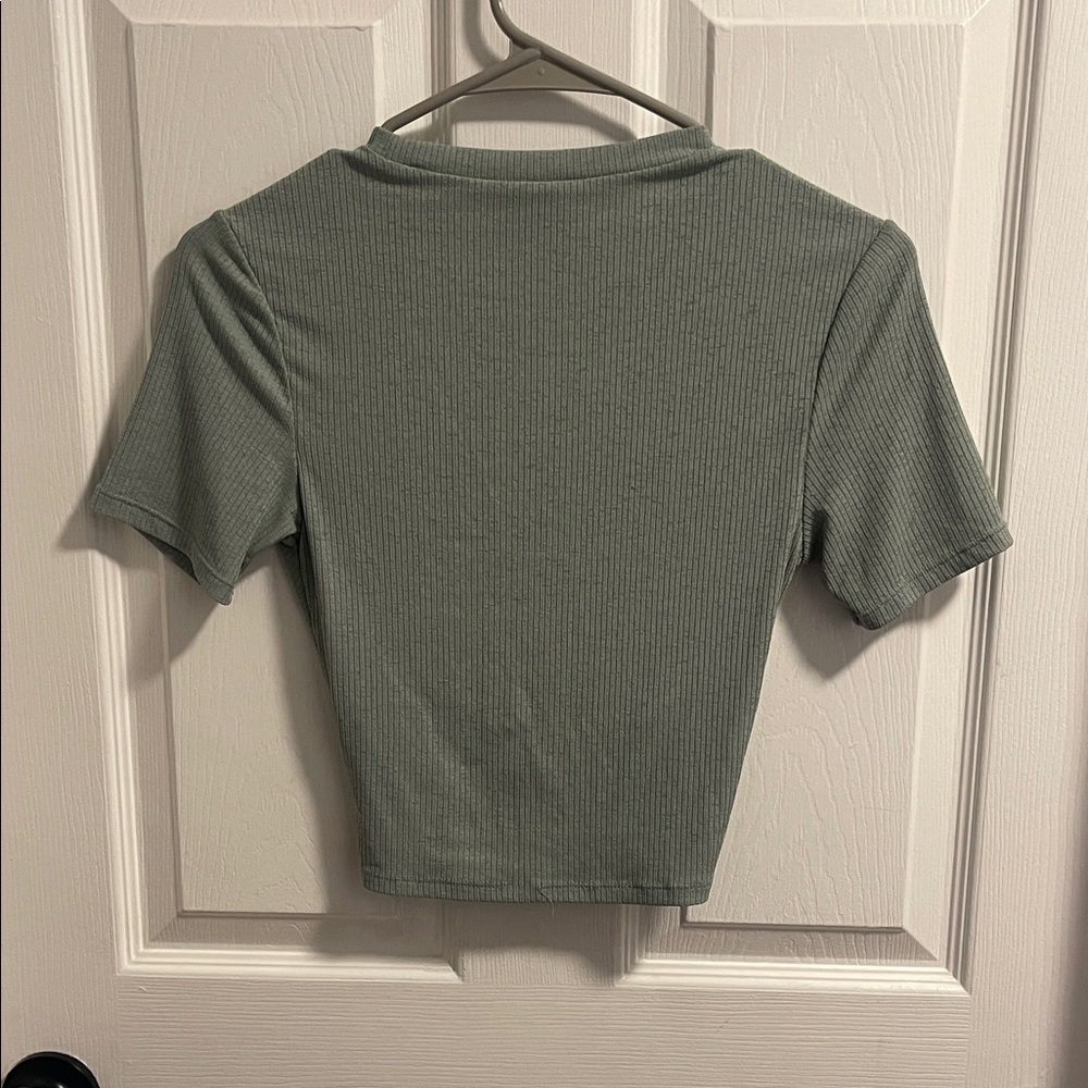 Divided Sage Green Twist Front Crop Top - Picture 3 of 3